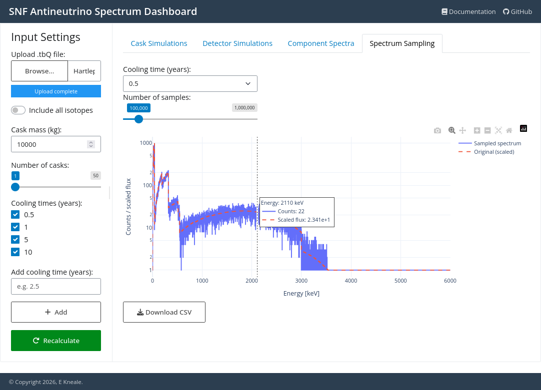 Spectrum Sampling tab
